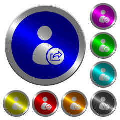 User account export data luminous coin-like round color buttons