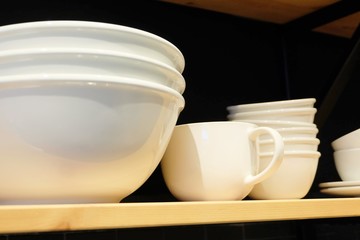 Set of Ceramic Bowls and Coffee Cups