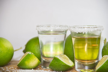 Fototapeta na wymiar tequila glasses typical drink of mexico