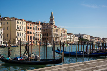 Gandola waiting for a rider at Venice,Italy