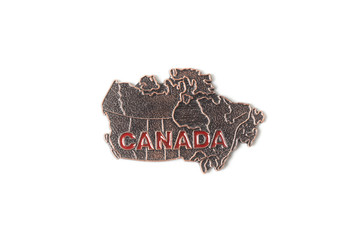 Travel fridge magnet isolated on a white background.