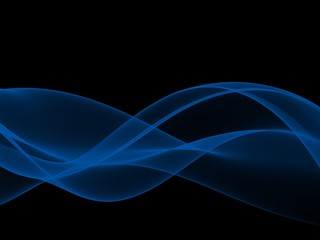Blue Curved Abstract Background on black background