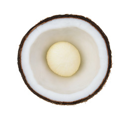 Coconut. Half isolated on white background