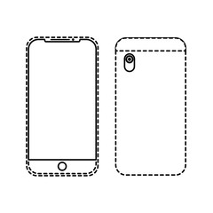 smartphone gadget didigtal front and back view design vector illustration