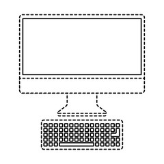 monitor computer keyboard technology device screen vector illustration