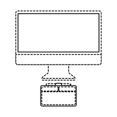 monitor computer graphic tablet design equipment vector illustration