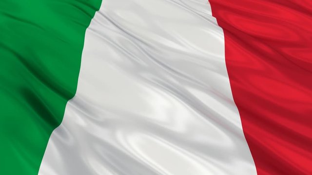 Italy Flag Waving. Seamless loop. 