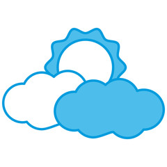 Sun and cloud icon vector illustration graphic design