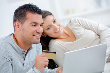 Fototapeta premium Spending money on the internet