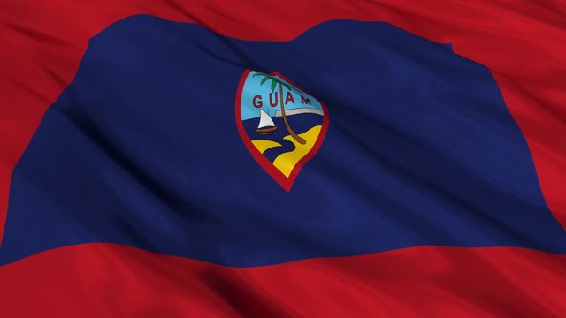Guam Flag Waving. Seamless loop. 