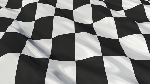 checkered racing Flag Waving. Seamless loop. 