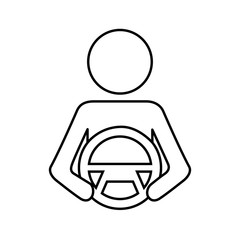 driver at steering wheel autonomous design vector illustration