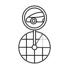 gps navigation screen pointer map car vehicle vector illustration