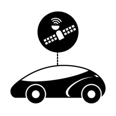 gps navigation car autonomous satellite connection vector illustration