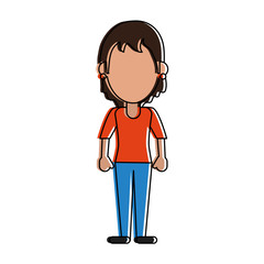 Woman faceless avatar icon vector illustration graphic design