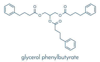 Fototapeta premium Glycerol phenylbutyrate urea cycle disorder drug molecule. Skeletal formula.