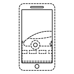 smartphone gps navigation car on road vector illustration