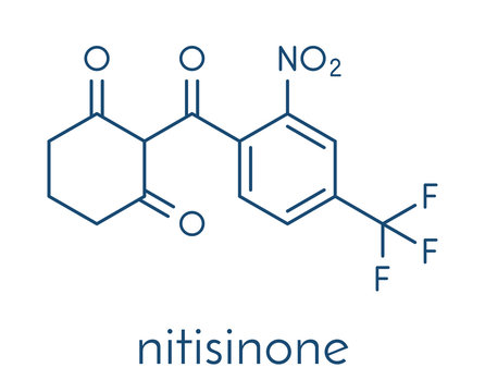 Nitisonone hereditary tyrosinemia type 1 drug molecule. Skeletal formula.
