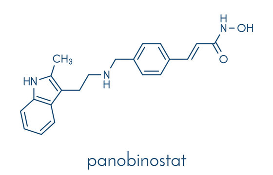 Panobinostat Cancer Drug Molecule (histone Deacetylase Inhibitor). Skeletal Formula.