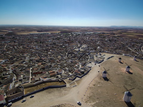 Campo de Criptana pueblo en Ciudad Real, (Castilla La Mancha, España)