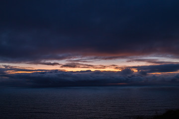 Beautiful sunset landscape at the famous Cliffs of Moher and  O'Brien's Tower in Co. Clare, Europe, ireland