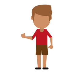 Boy with short pants avatar icon vector illustration graphic design