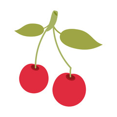 Cherries sweet fruit icon vector illustration graphic design