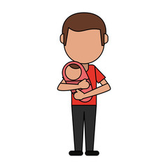 Dad with baby in arms icon vector illustration graphic design