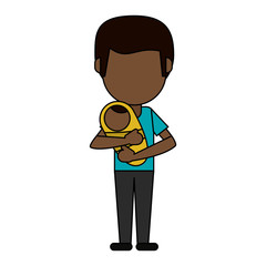 Dad with baby in arms icon vector illustration graphic design