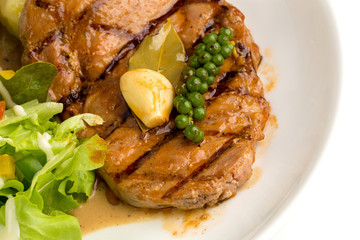 Black pepper pork steak, Roasted pork steak