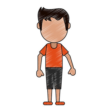 Boy With Short Pants Avatar Icon Vector Illustration Graphic Design