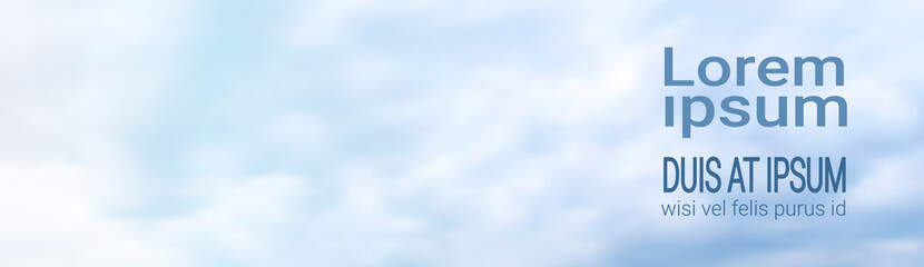 Fototapeta premium Blue Sky With White Clouds Editable Banner With Copy Space Vector Illustration