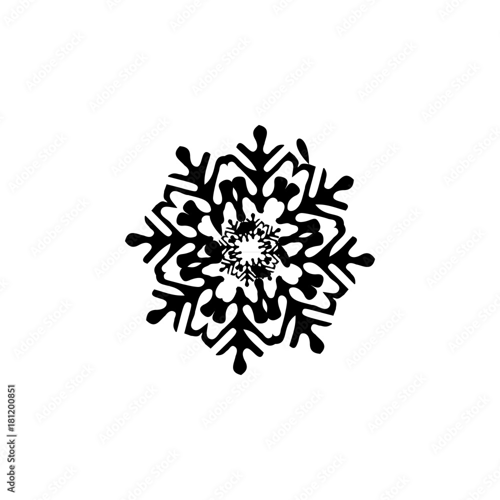 Poster snowflake icon. simple winter games icon. can be used as web element, playing design icon