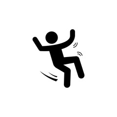 Fototapeta na wymiar man Falling on snow icon. Simple winter games icon. Can be used as web element, playing design icon