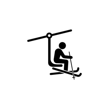 ski lift with man icon. Simple winter elements icon. Can be used as web element, playing design icon