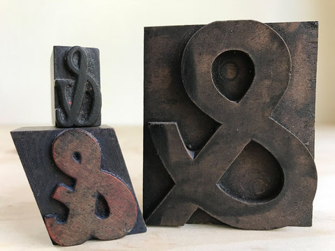 Ampersand Letterpress Printing Blocks
