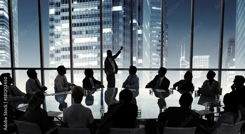 Wall mural business people in a board room meeting - Wall murals