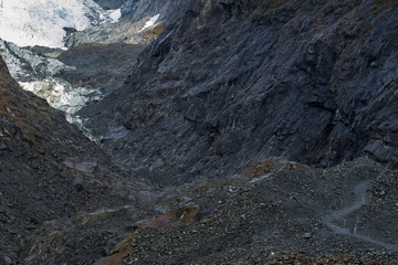 geology on franz josef glacier west coast of south land new zealand