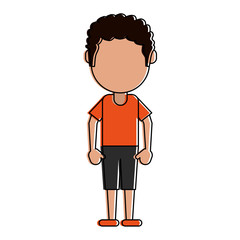 Boy with short pants avatar icon vector illustration graphic design