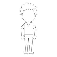 Boy with short pants avatar icon vector illustration graphic design