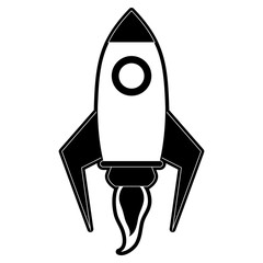 Spaceship rocket symbol icon vector illustration graphic design