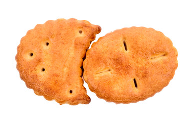 isolated shortbread cookie cracker