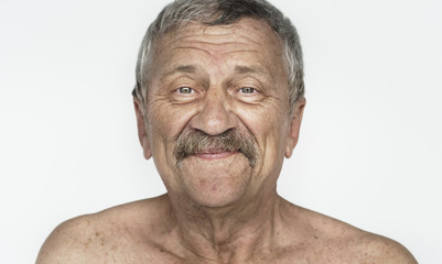 Worldface-American man in a white background