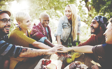 Friends having a summer party