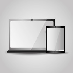 modern laptop tablet gadgets technology vector illustration