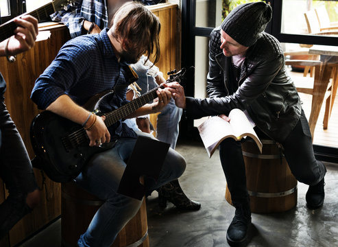 Music Band Rehearsal Friendship Together