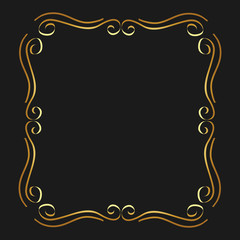 golden calligraphic flourishes decorative ornament design element swirl vector illustration