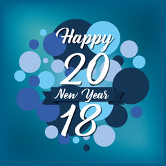 happy new year 2018 card greeting invitation event blue design vector illustration