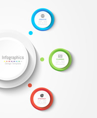 Infographic design elements for your business data with 3 options, parts, steps, timelines or processes. Circle round concept, Vector Illustration.