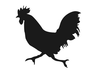 走る鶏のシルエット